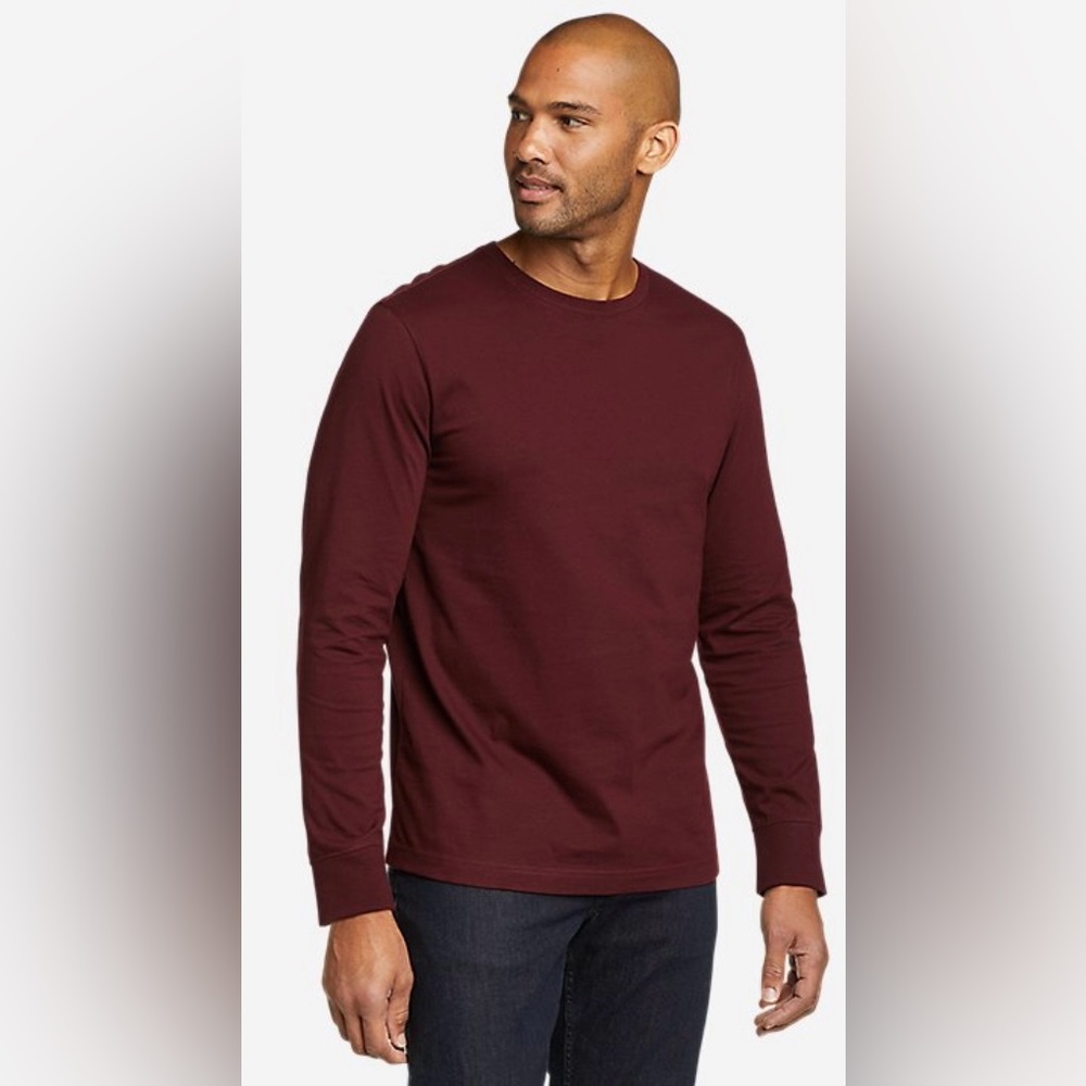 EDDIE BAUER Lengendwash Men’s Long-Sleeve in Maroon- Size LT